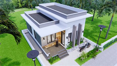 Small House Design 6x8 Meter 20x27 Feet Terrace Roof - House Design 3D