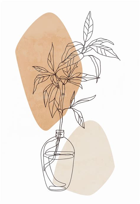 Modern minimalist line drawing plant print | Line drawing plant, Drawing plant, Abstract line art
