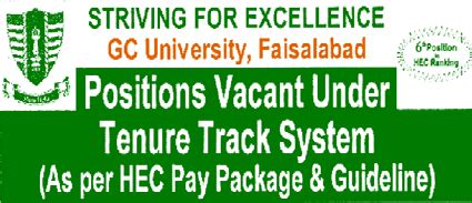 GC University Faisalabad Jobs 2012