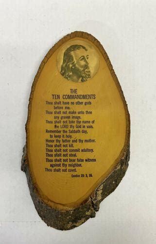 The Ten Commandments Laminated Wood Wall Plaque Home Decor | #3919877042