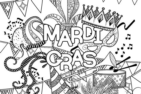 Mardi Gras Coloring Pages: 10 Free Printable Coloring Pages of Mardi ...