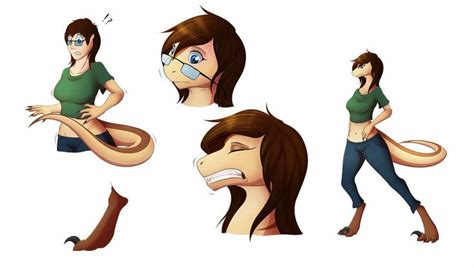 an animated character with different facial expressions and hair