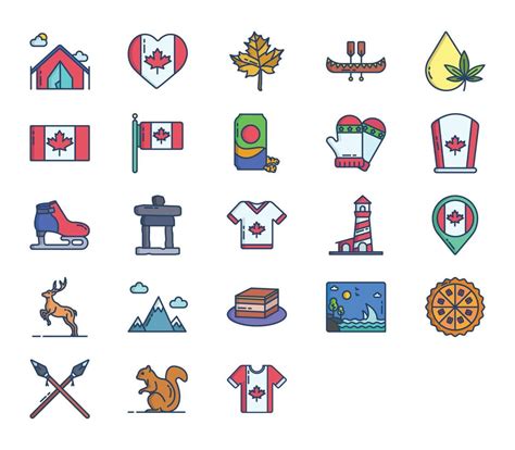 Canada country and culture icon set 12714792 Vector Art at Vecteezy