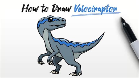 Raptor Blue By Limonzart Baby Velociraptor Drawing Transparent PNG 894x894 Free Download On ...