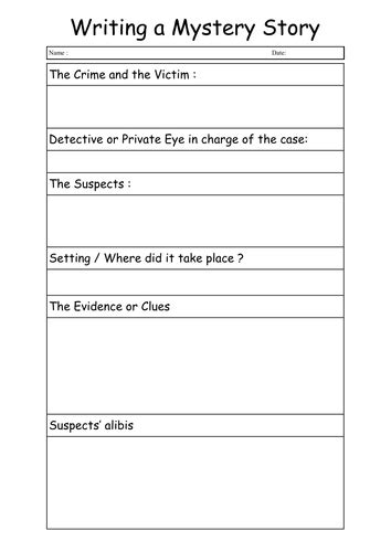 Writing a mystery story | Teaching Resources