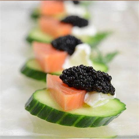 Smoked Salmon, Caviar and Cucumber Appetizers Recipe | Gourmet Food World