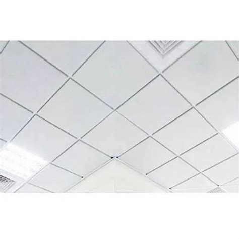 White Coated FRP Gypsum Board False Ceiling Tiles, For Office, 595 Mm X ...