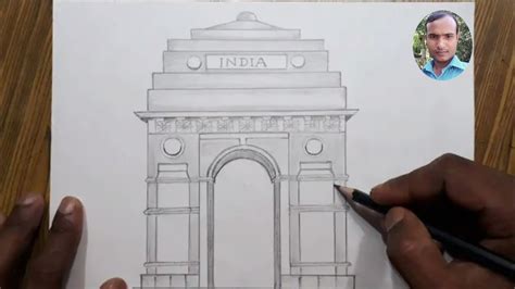 How to draw India Gate step by step so easy - YouTube