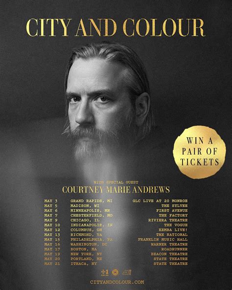 City and Colour on Twitter: "CONTEST: win a pair of tickets to my upcoming US tour! 🎫 enter here ...