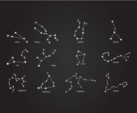 Constellation Vector Set to show the zodiac symbol for your any business Zodiac Symbols, Zodiac ...