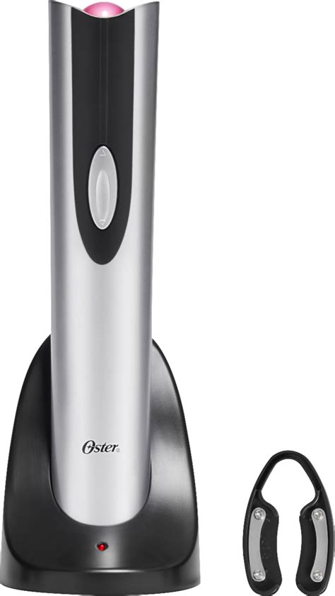 Oster Cordless Rechargeable Electric Wine Bottle Opener Stainless/Black ...