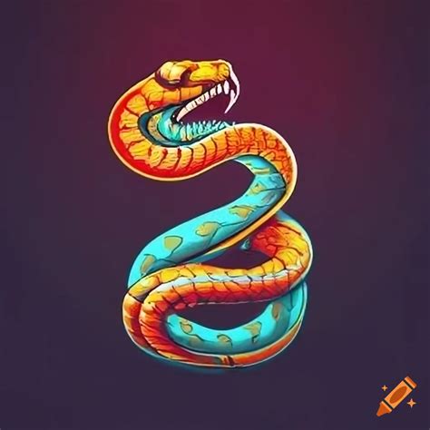 Logo design with twisted snakes on Craiyon