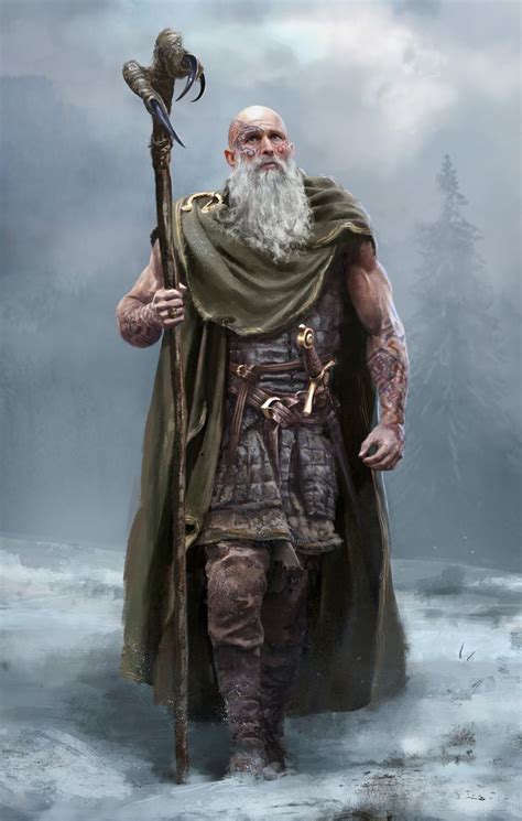 ArtStation - Druid, Tomasz Ryger | Character portraits, Viking character, Concept art characters