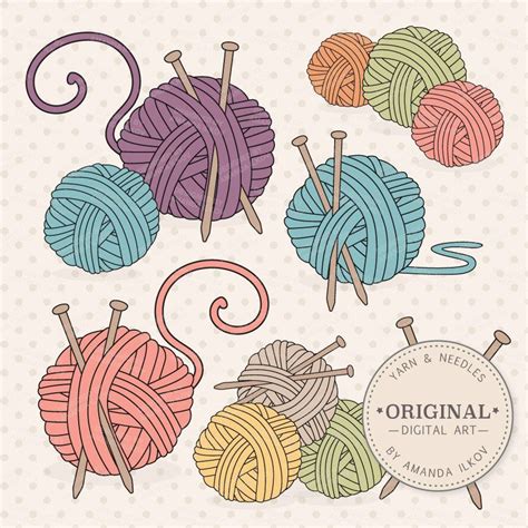 Clip Art Crochet Hook And Yarn Images - Download Free Mock-up