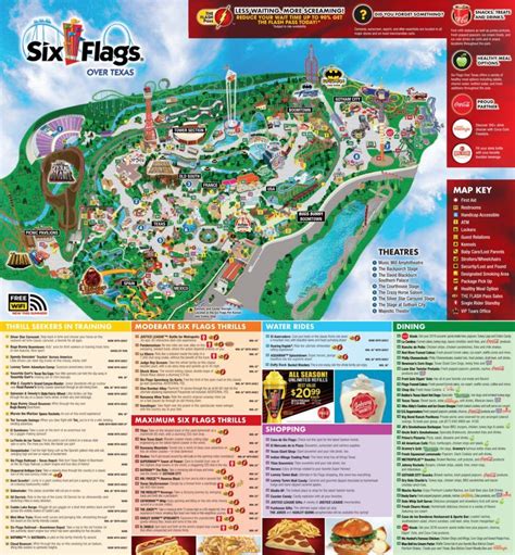 Six Flags Over Texas Park Map PDF File download a printable Image File Official Website Link ...