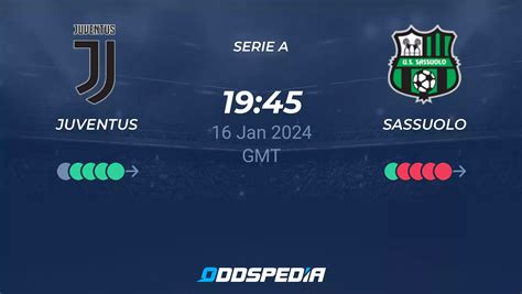 Juventus vs Sassuolo» Predictions, Odds, Live Score & Stats