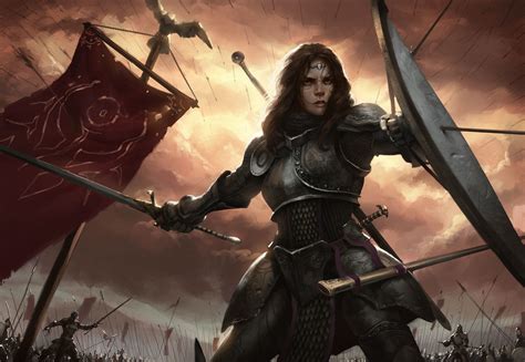 Fantasy Warrior Woman: HD Wallpaper of Battle Ready Valor by Manuel ...