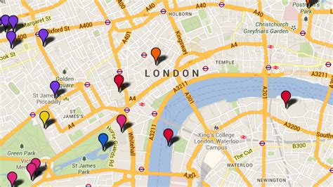 Map Of London With Tourist Attractions - Cammi Corinna