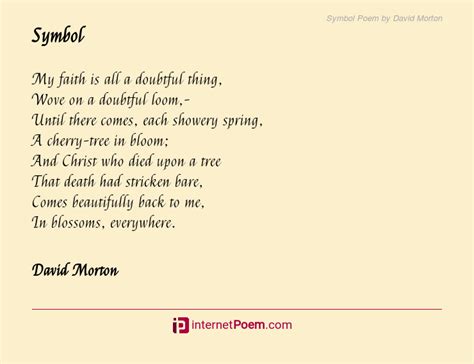 Symbol Poem by David Morton