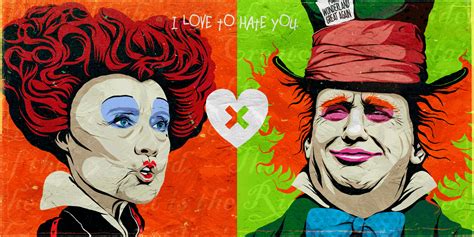 Trump X Hillary I Love To Hate You. Art prints available of each. Details at http://www ...
