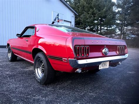 1969 Ford Mustang Mach 1 R code 4 speed Red 6515 - BenzaMotors