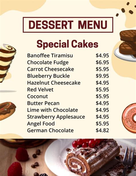 Dessert Menu Design Ideas