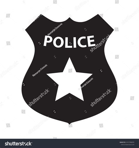 Police Badge Black White Vector Illustration Stock Vector (Royalty Free) 1819788095 | Shutterstock