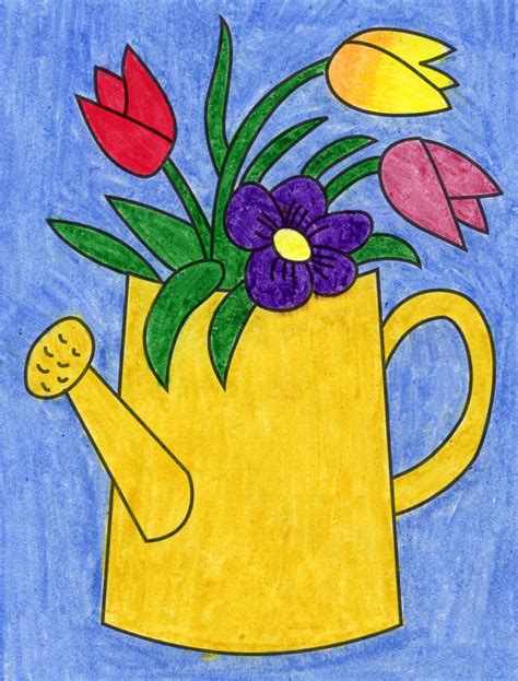 Easy How to Draw a Bouquet of Flowers and Coloring Page