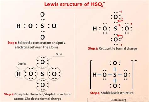 HSO4- 刘易斯结构 6 个步骤（带图像） - Chemuza