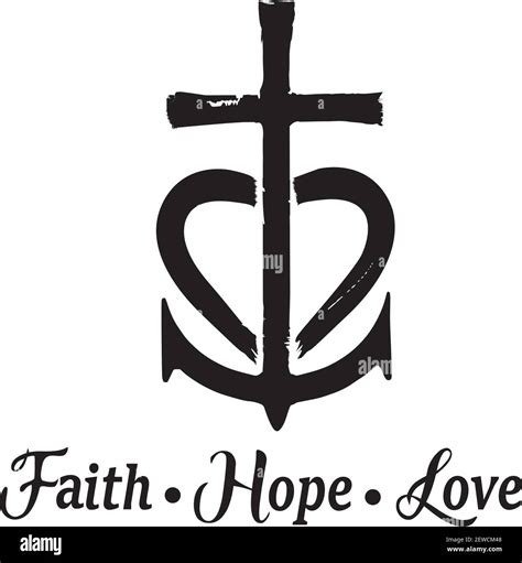 Faith hope love symbols anchor Black and White Stock Photos & Images - Alamy