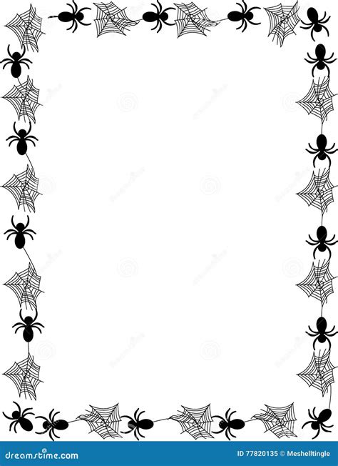 Spiders and Spider Webs Border with Vector Version As Well Stock Vector - Illustration of black ...