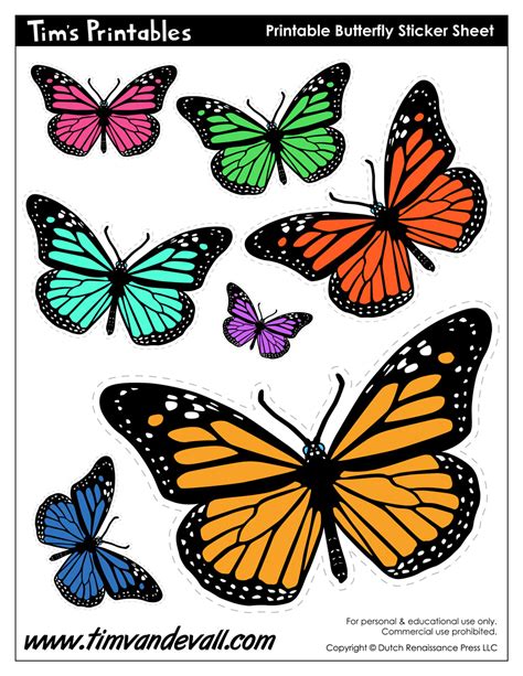 Printable Butterflies - Tim's Printables