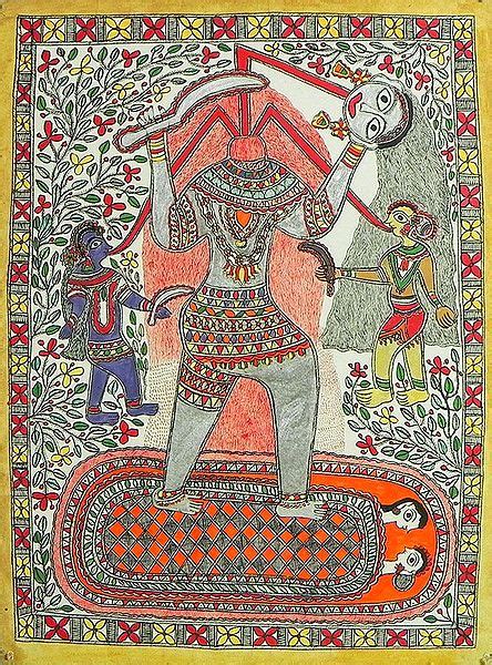 Chhinnamasta Kali - Madhubani Folk Art