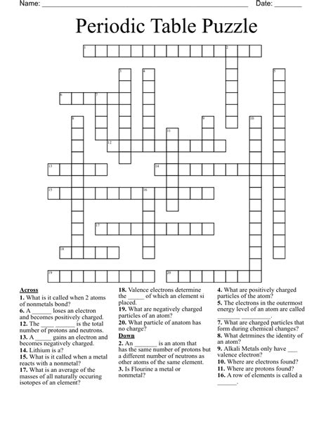 Periodic Table Puzzles 4 8 Answers | Cabinets Matttroy