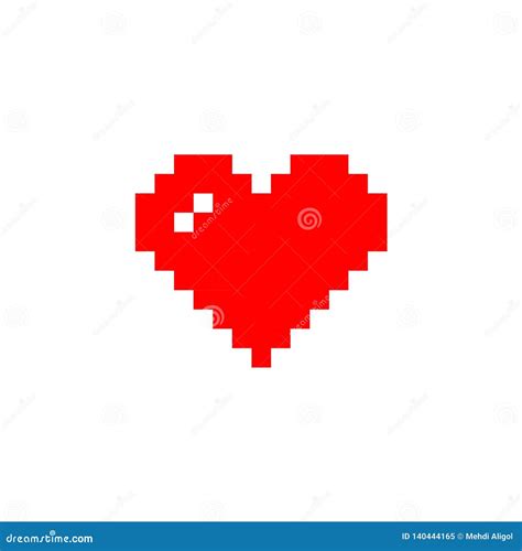 8 Bit Heart in Pixel Art Style Stock Illustration - Illustration of shine, heart: 140444165