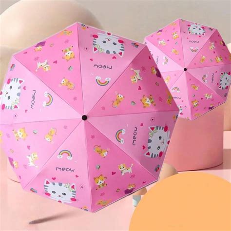 New Cartoon Children's Folding Safety Three Folded Umbrella For Primary ...