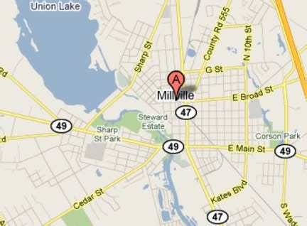 Millville New Jersey Map | Time Zones Map