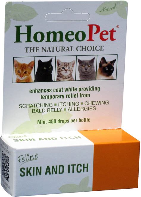 HOMEOPET Feline Skin & Itch Cat Supplement, 450 drops - Chewy.com