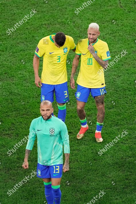 Neymar Brazil Crying Alongside Thiago Silva Editorial Stock Photo ...