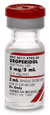 American Regent Re-introduces Droperidol Injection, USP; AP Rated and Therapeutically Equivalent ...