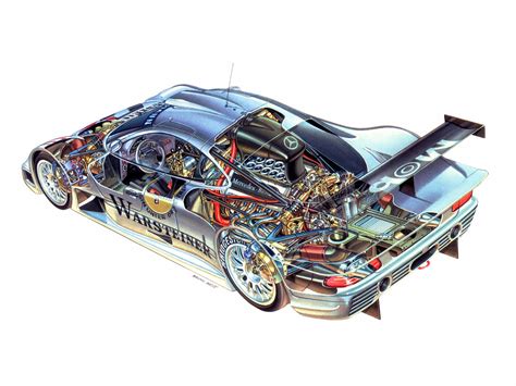 Mercedes-Benz CLK GTR Cutaway Drawing in High quality