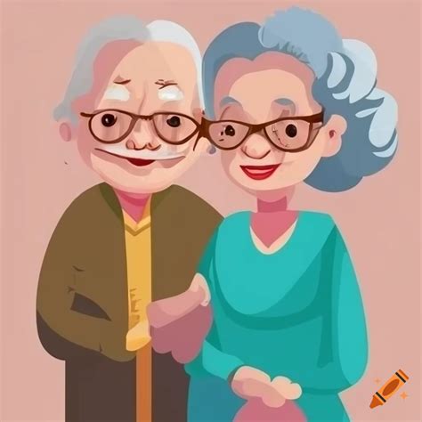 Vector art of grandma and grandpa on Craiyon