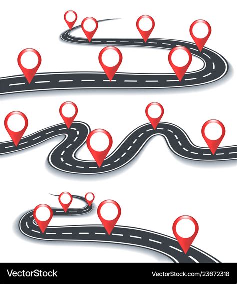 Road map information symbols Royalty Free Vector Image