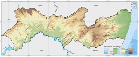 Mapa Físico de Pernambuco - Doc Sports™