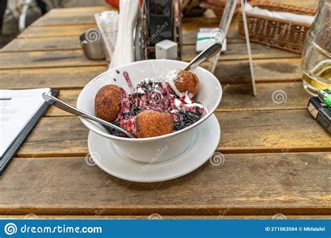 Bucharest. Romania. Papanasi - a Traditional Romanian Dessert Stock Photo - Image of european ...