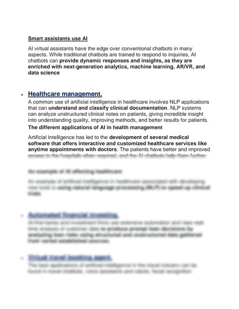 SOLUTION: Examples of artificial intelligence - Studypool