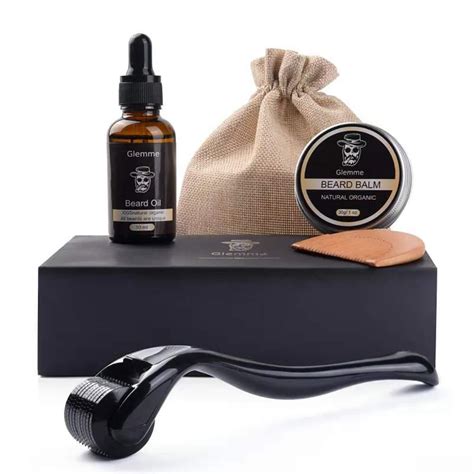 Beard Growth Kit, Derma Roller with Beard Growth Oil Serum for Men ...