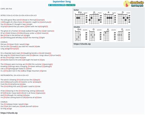 Chord: September Song - tab, song lyric, sheet, guitar, ukulele ...