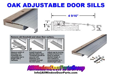 Adjustable Oak Door Sills Threshold Replacement Parts - All Sizes ...