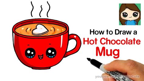 How to Draw a Mug of Hot Chocolate Easy - YouTube | Hot chocolate drawing, Hot chocolate art ...